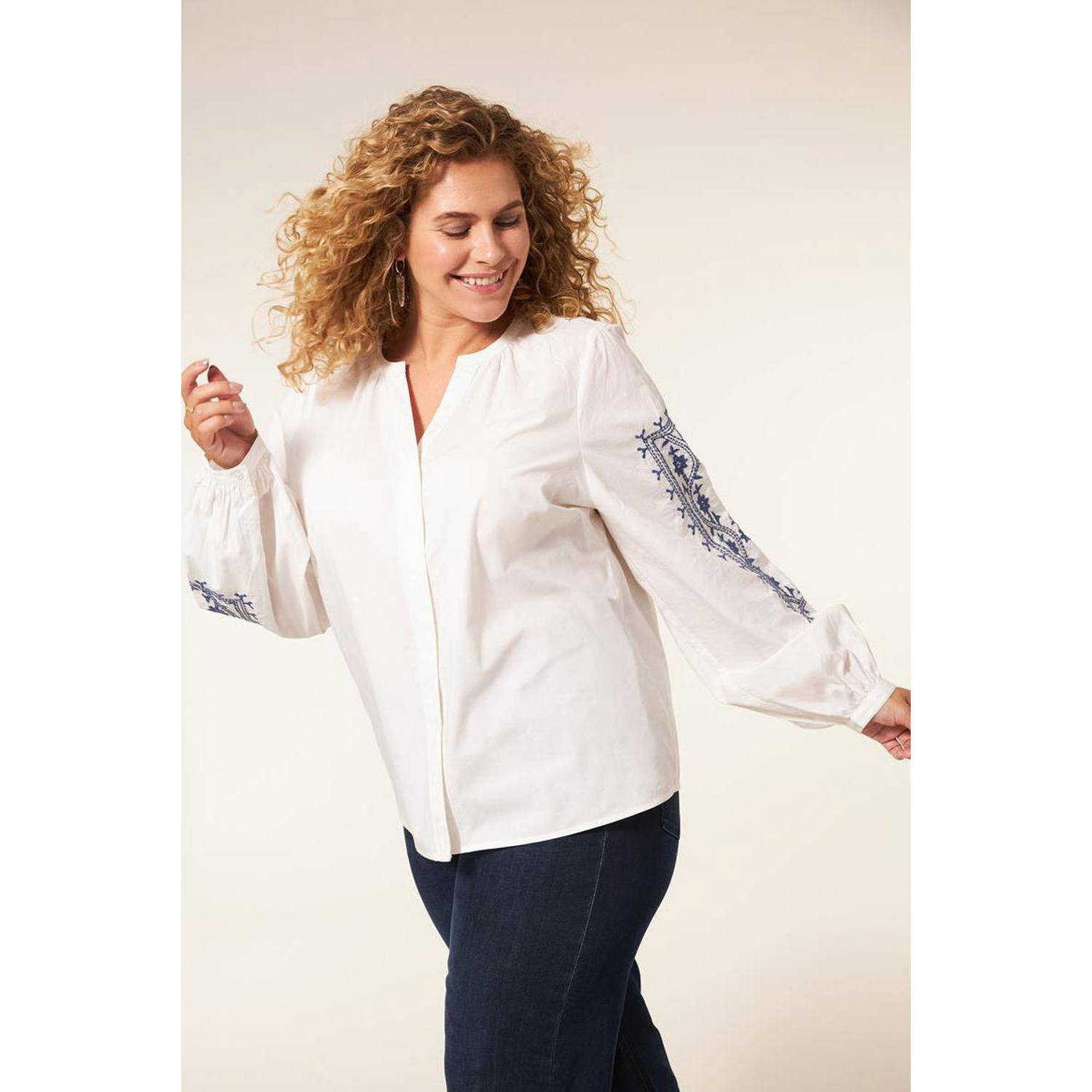 Miss Etam Plus blouse Abigail wit