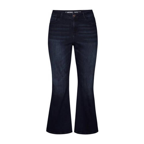 Miss Etam Plus flared jeans Jackie dark blue denim afbeelding