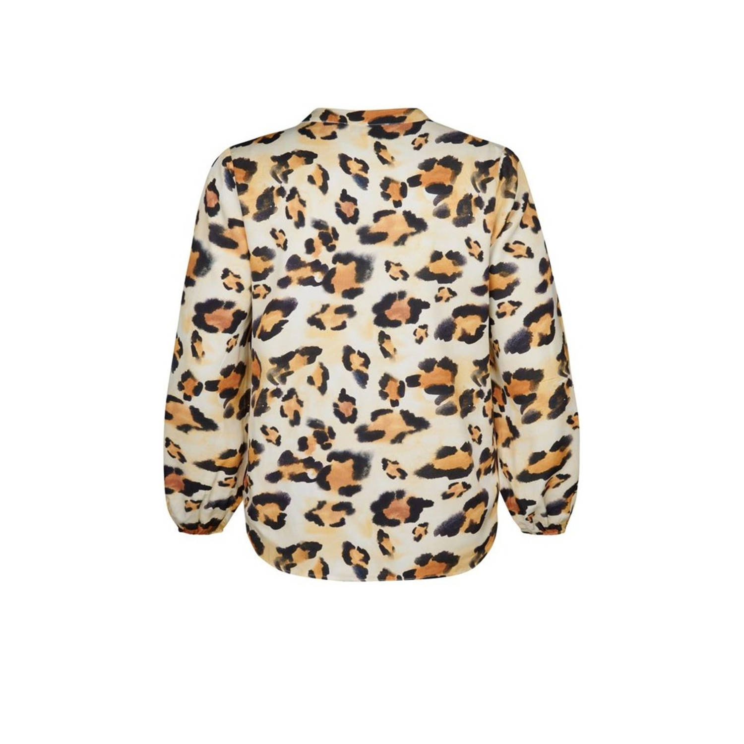 Miss Etam Plus top Alice met panterprint ecru oranje