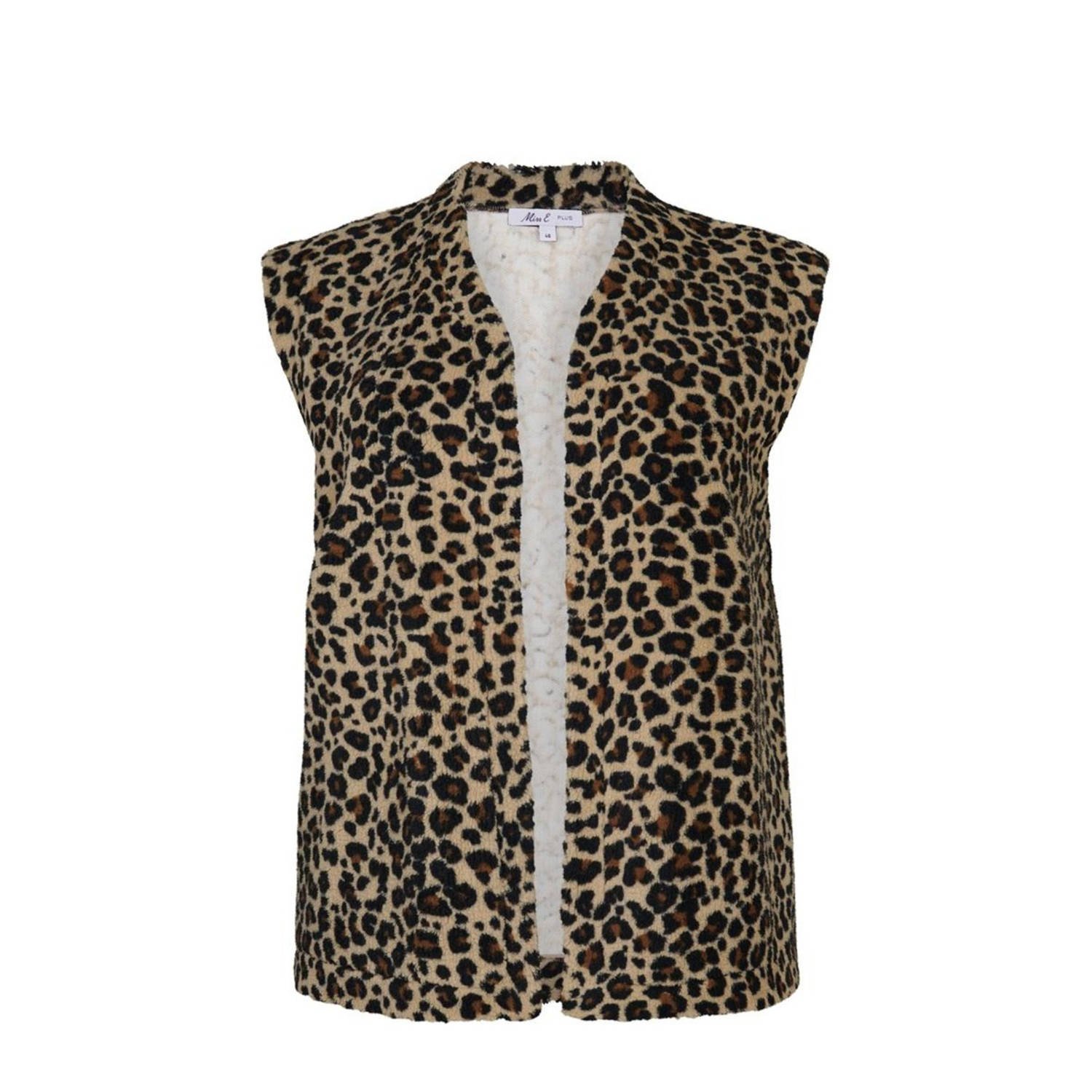 Miss Etam Plus gilet Teddy met panterprint