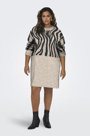 jurk CARJADE met dierenprint beige/zwart