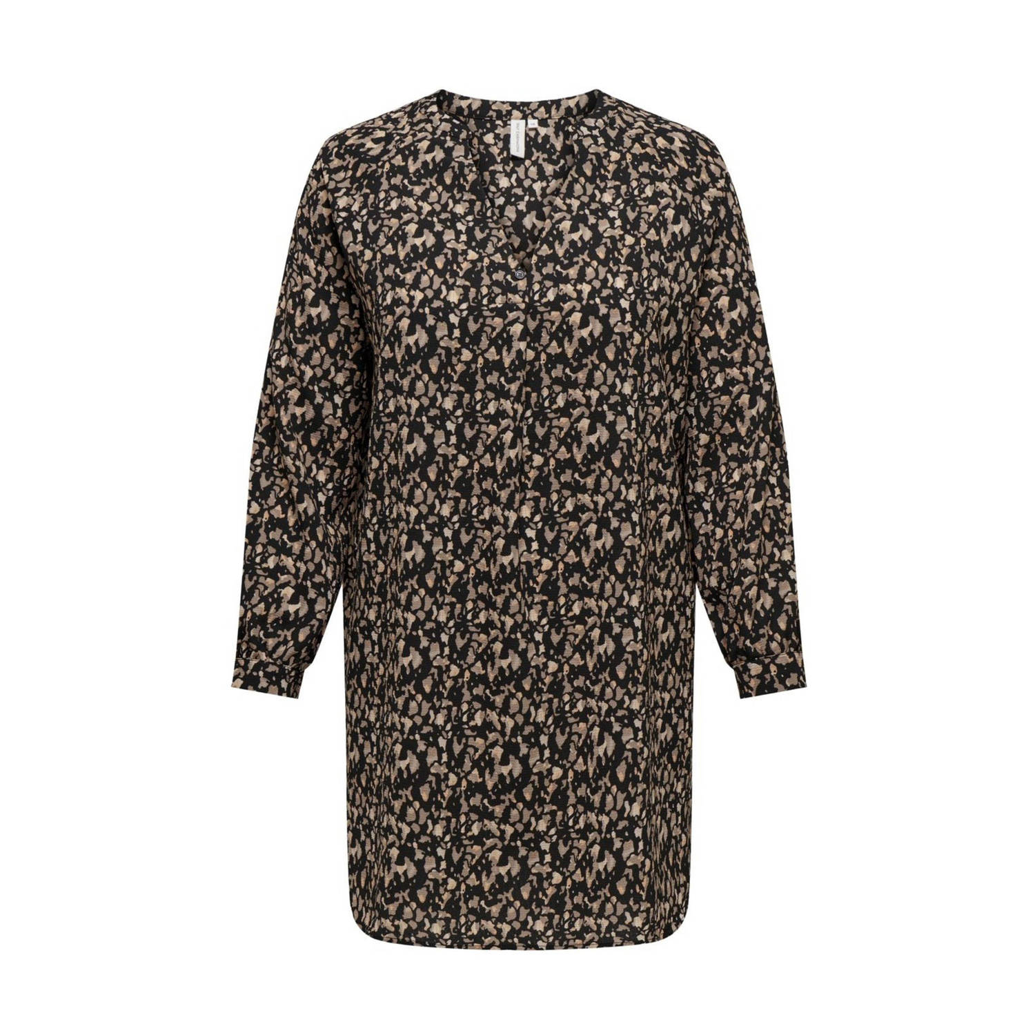 ONLY CARMAKOMA tuniek met all over print zwart bruin