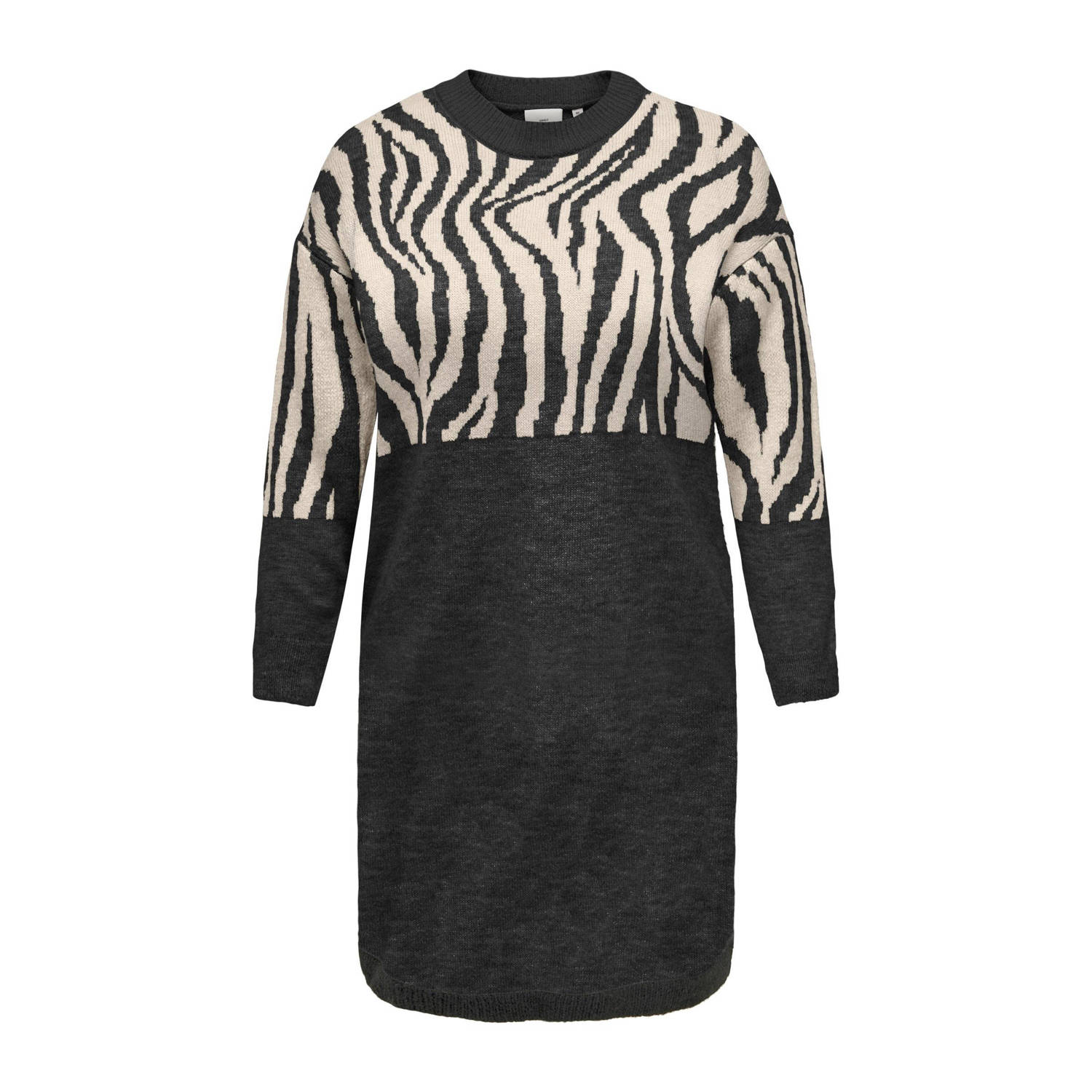 ONLY CARMAKOMA jurk CARJADE met dierenprint zwart ecru