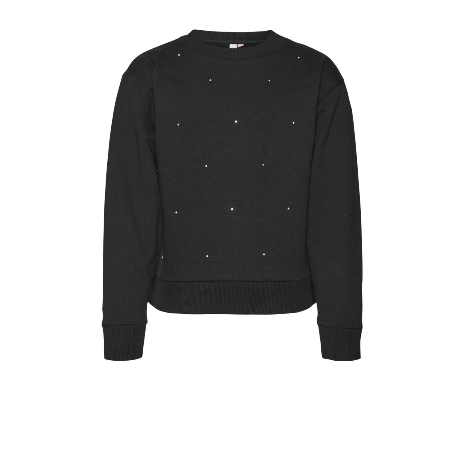 VERO MODA GIRL sweater VMOCTAVIA SIMILI met stippen en strass steentjes zwart