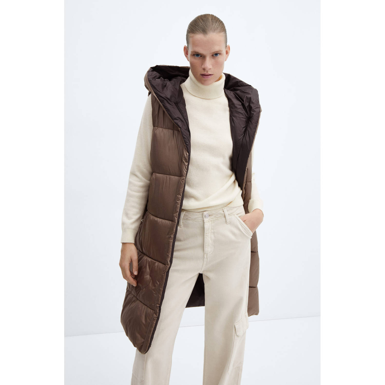 Mango bodywarmer donkerbruin