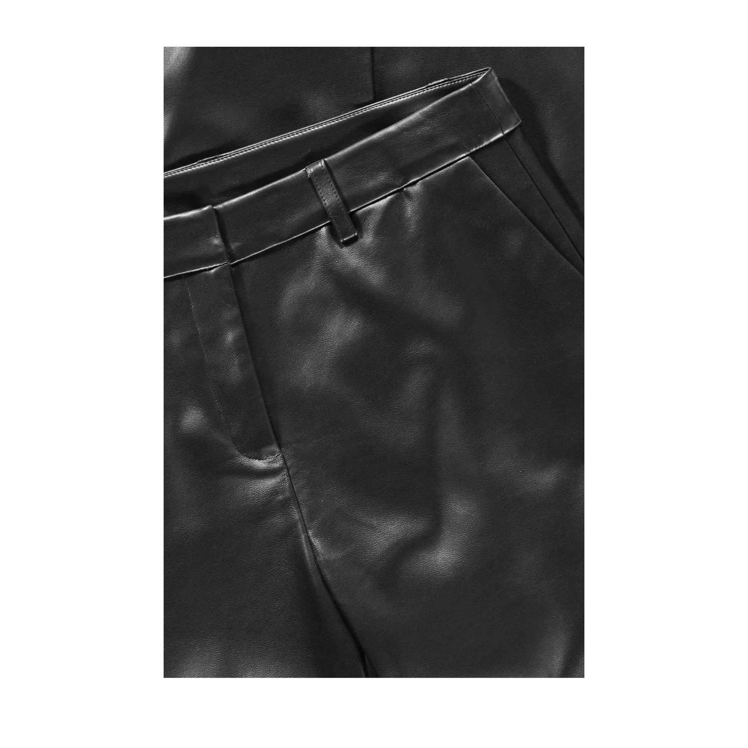 Expresso imitatieleren bootcut broek zwart