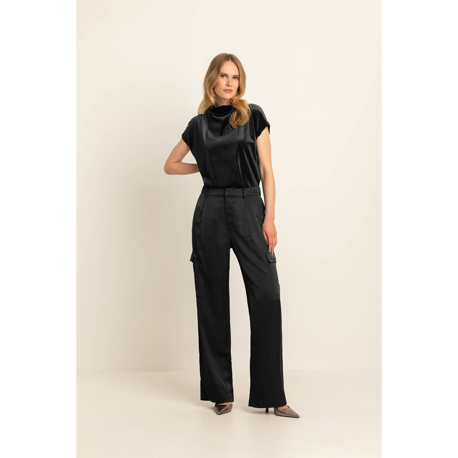 Expresso straight cargo broek zwart
