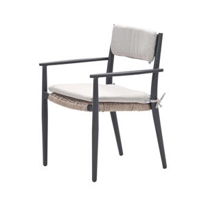 Parijs dining fauteuil - carbon black - natural