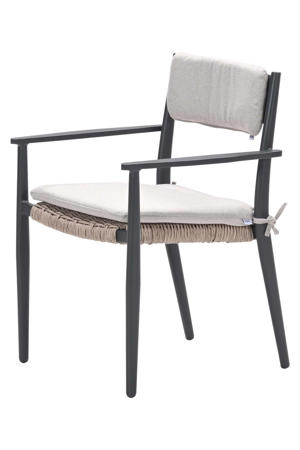 Parijs dining fauteuil - carbon black - natural