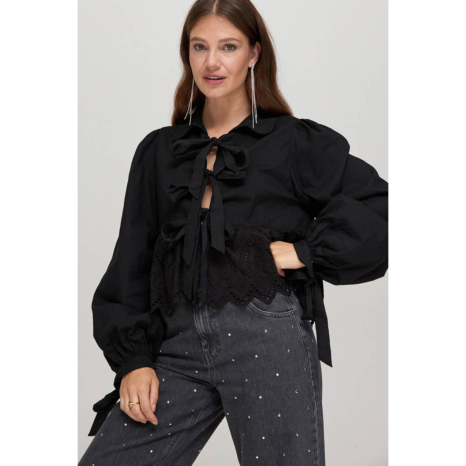 Harper & Yve Maral-Ls Lange Mouw Blouse Black Dames