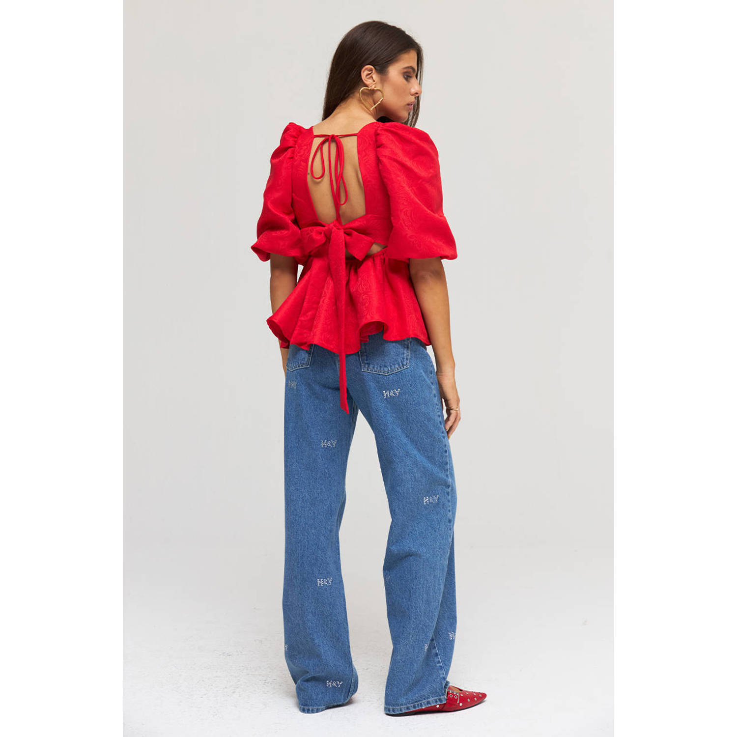 HARPER & YVE gebloemde blouse VIVIAN-LS rood