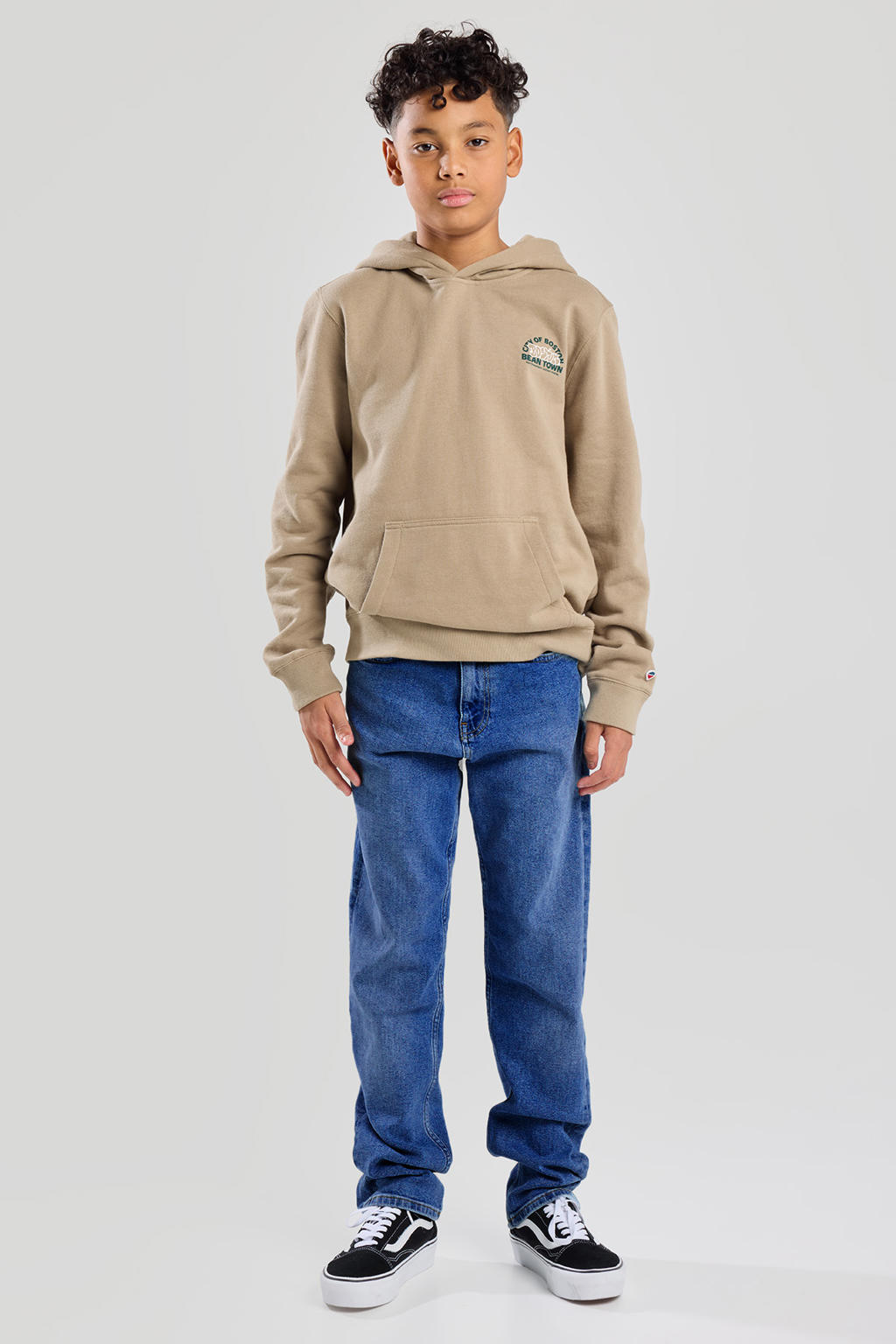 Blauwe jongens America Today regular fit jeans van denim met effen