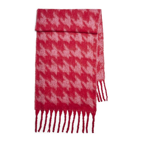 PIECES sjaal met franjes PCRONI rood afbeelding