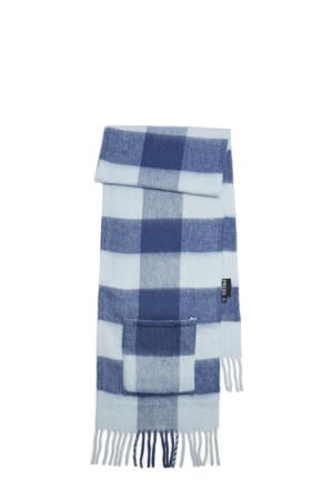 geruite sjaal PCREA blauw