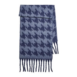 sjaal met franjes PCRONI blauw