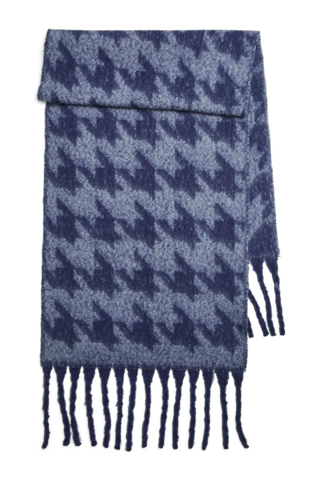 PIECES sjaal met franjes PCRONI blauw