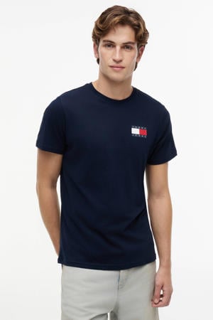 slim fit T-shirt ESSENTIAL FLAG donkerblauw