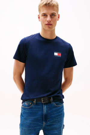 slim fit T-shirt ESSENTIAL FLAG donkerblauw