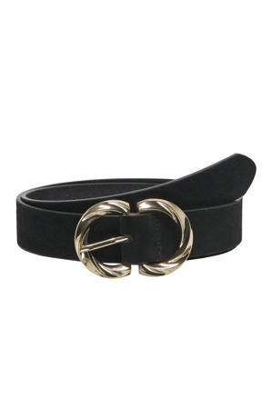 suede riem ONLFINE zwart/goudkleurig