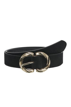 suede riem ONLFINE zwart/goudkleurig