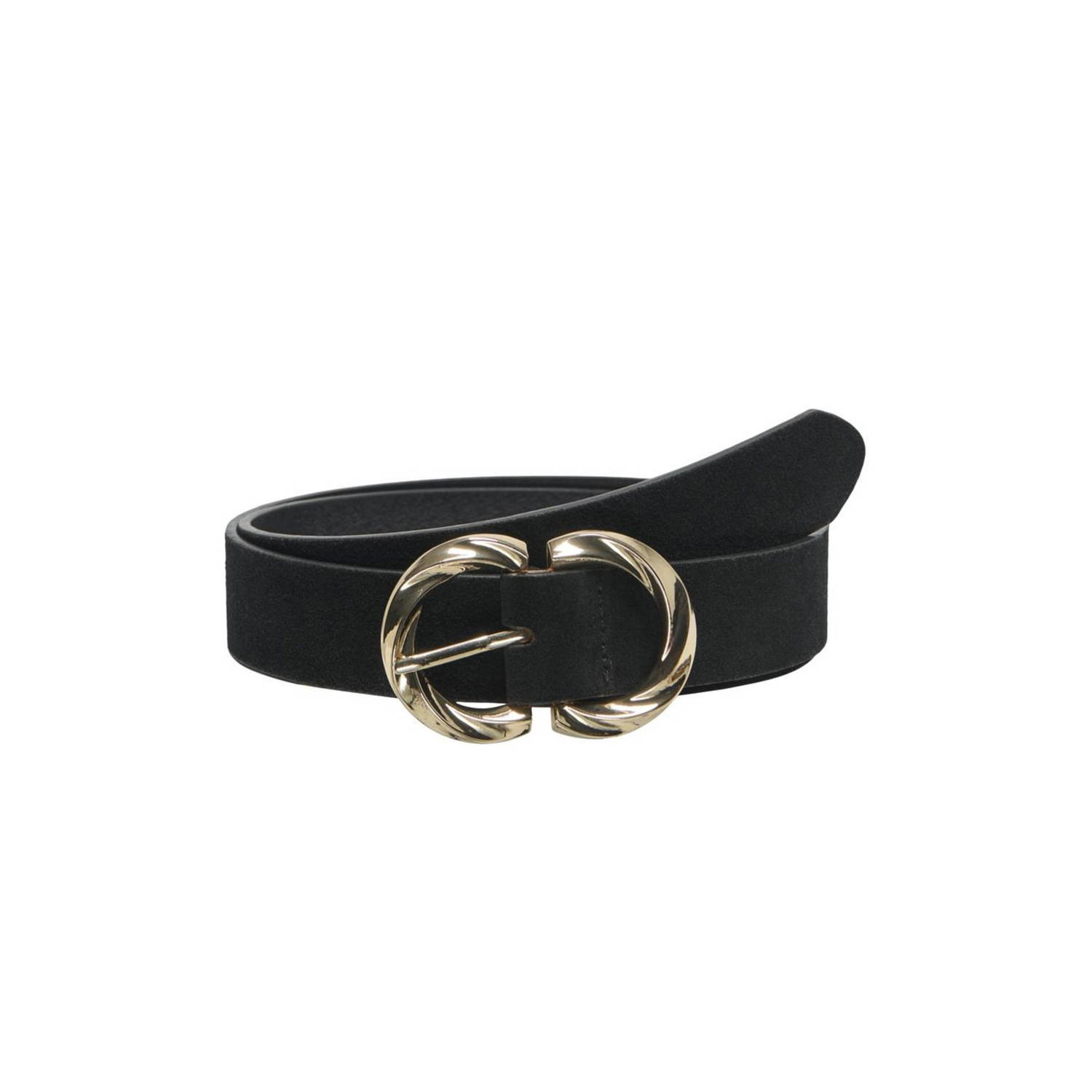 ONLY suede riem ONLFINE zwart goudkleurig