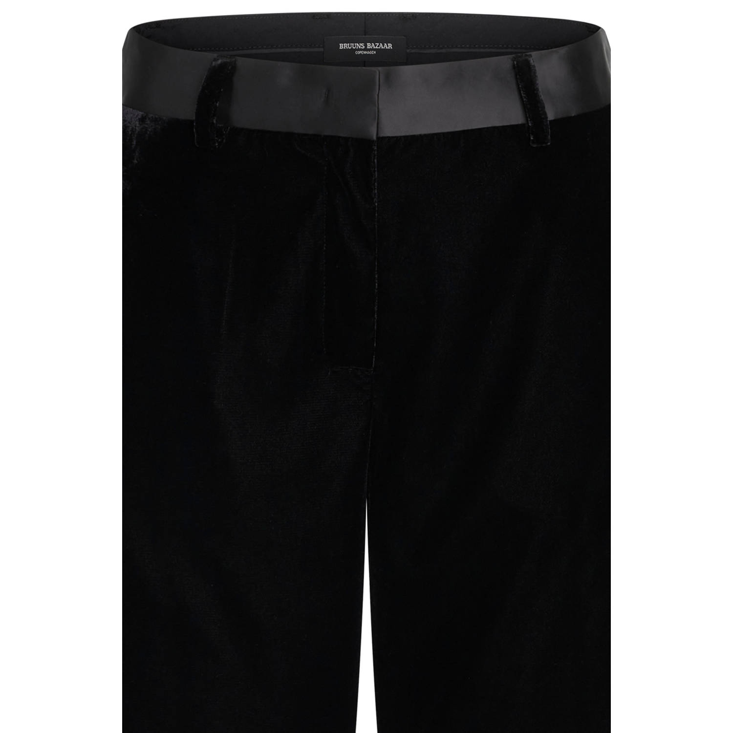 Bruuns Bazaar high waist straight fit broek zwart