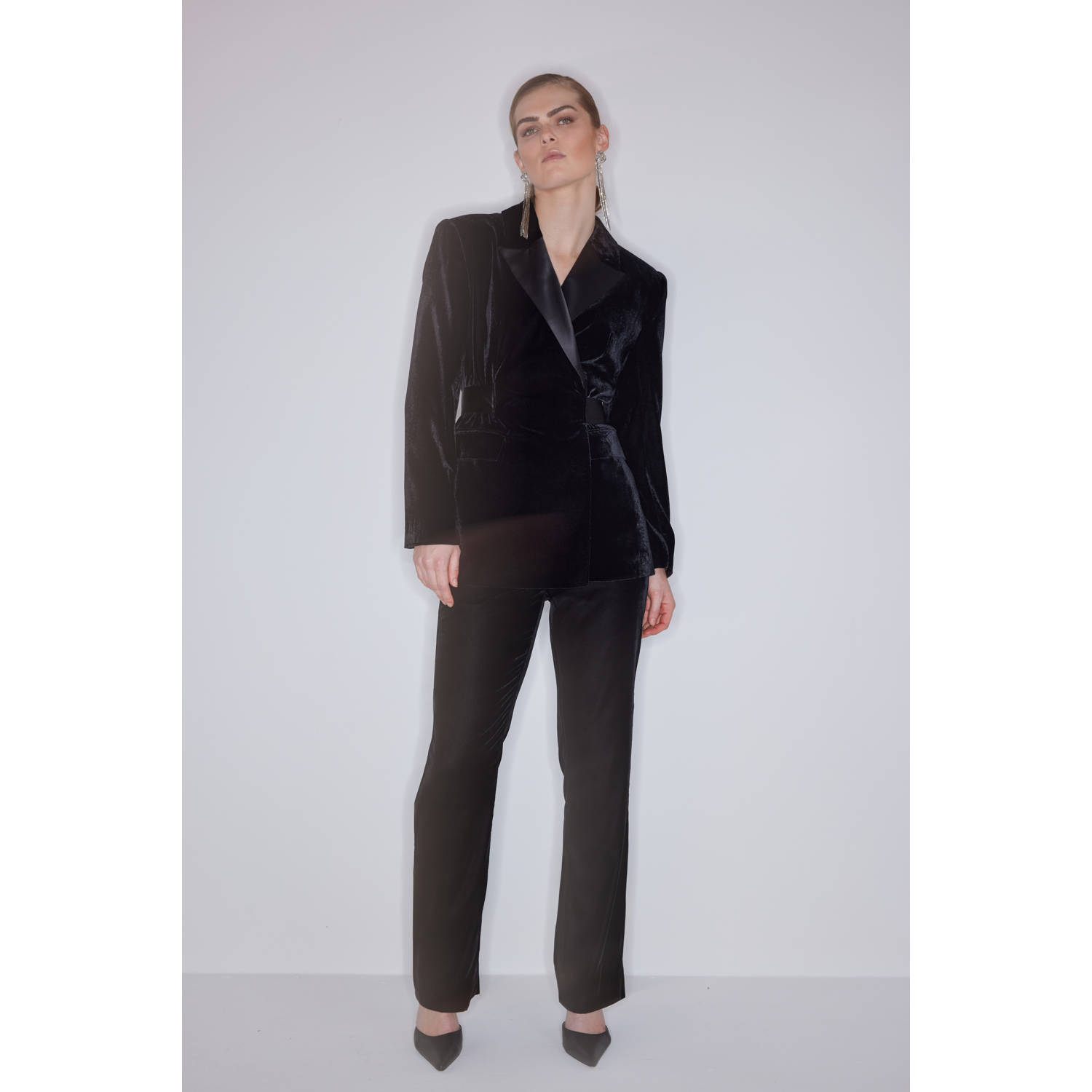 Bruuns Bazaar high waist straight fit broek zwart