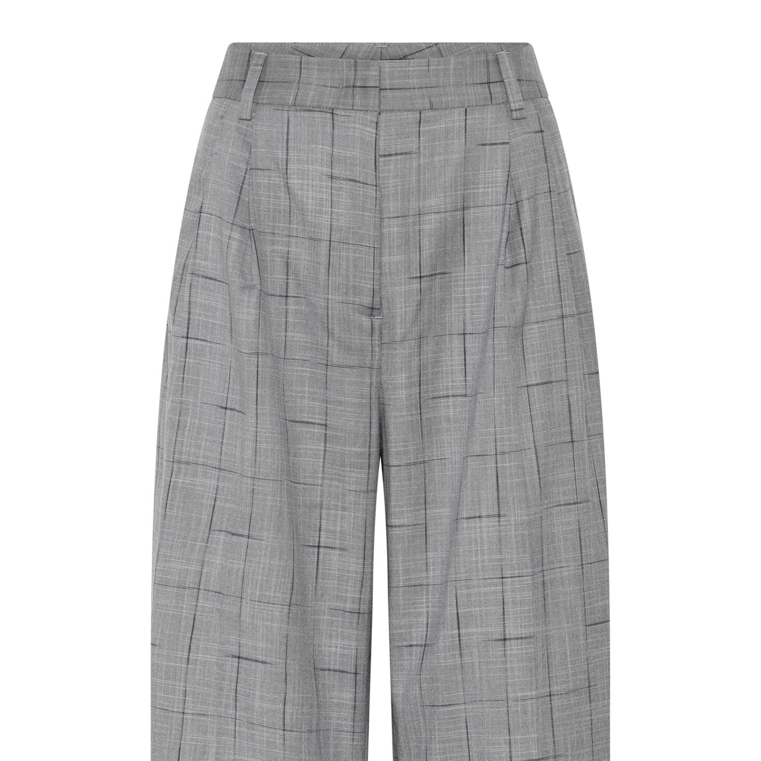 Bruuns Bazaar wide leg low waist pantalon grijs