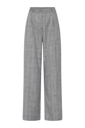 wide leg low waist pantalon grijs