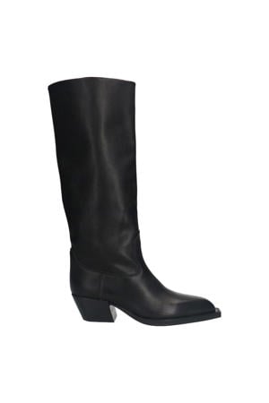 leren cowboylaarzen zwart