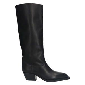 leren cowboylaarzen zwart