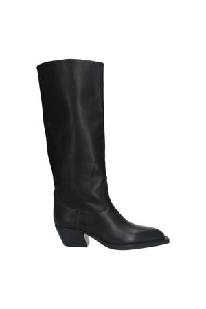 leren cowboylaarzen zwart