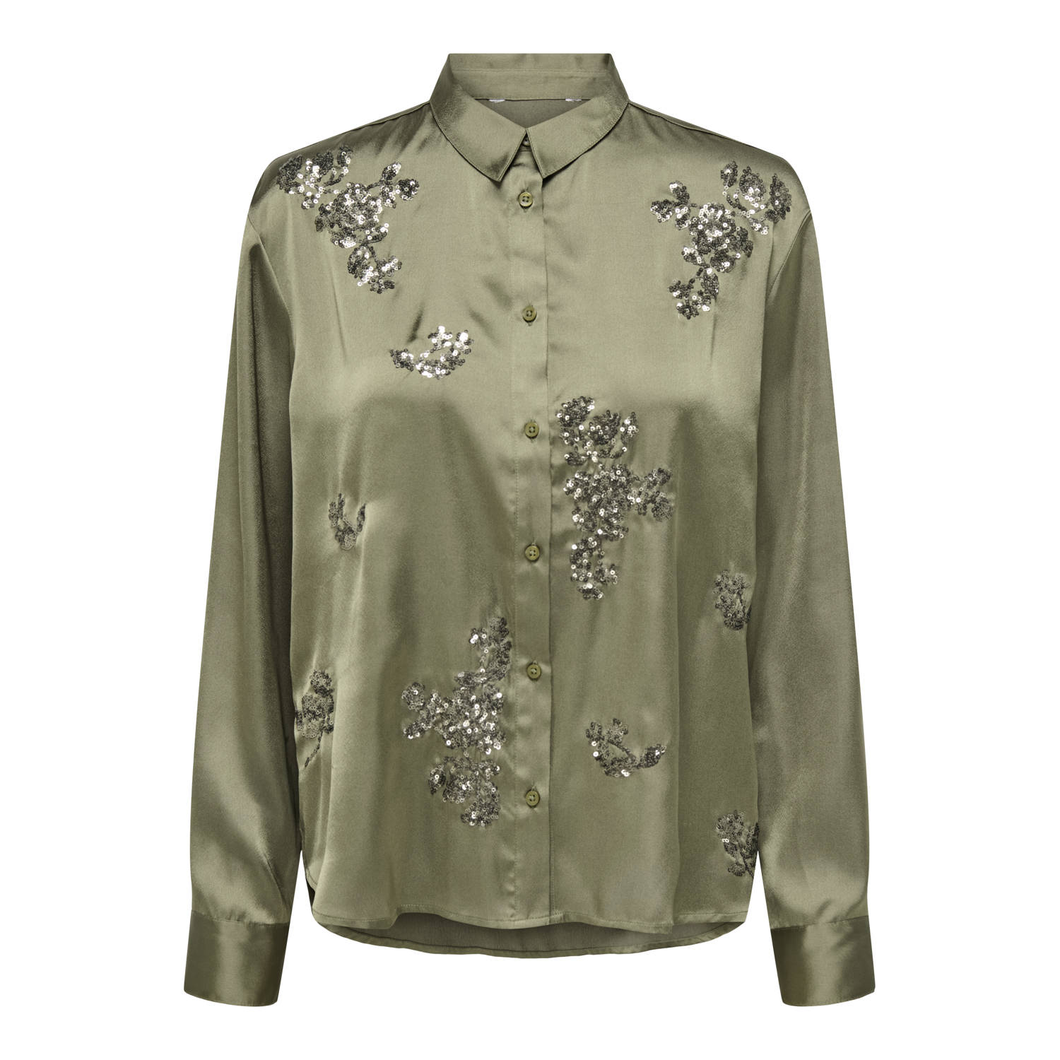 JDY blouse FIFI met all over print en pailletten groen