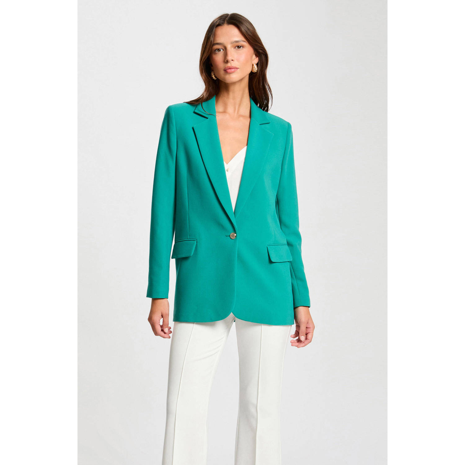 Morgan rechtvallende blazer groen