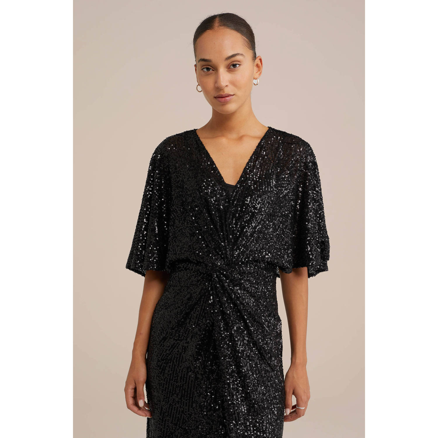 WE Fashion jurk black dessin