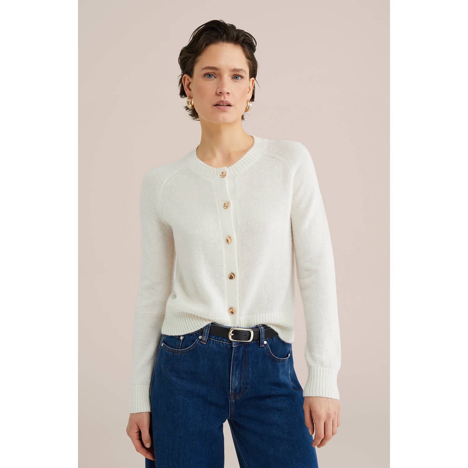 WE Fashion WE STUDIO leren riem zwart