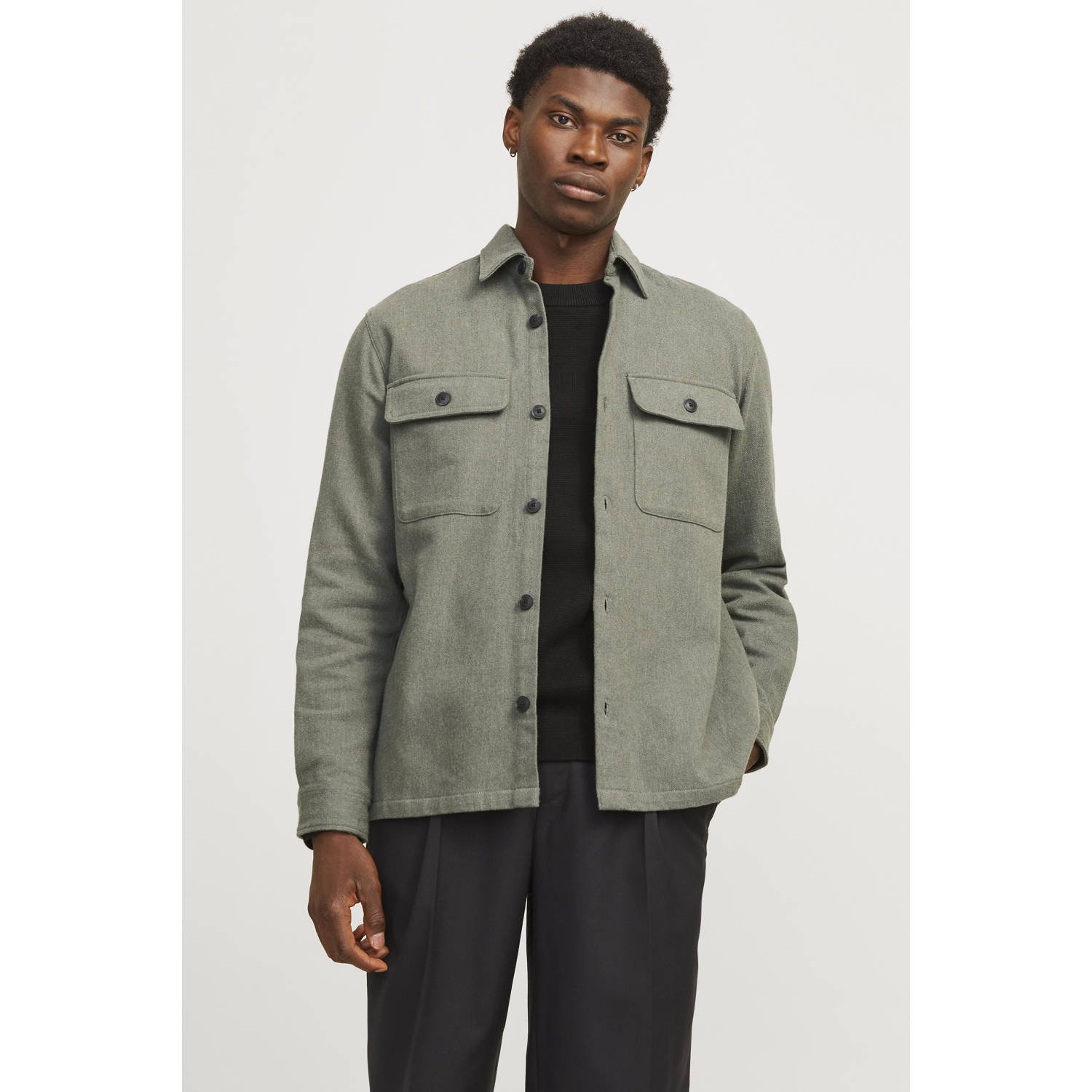 Jack & Jones Overhemd met lange mouwen JPRRAYMOND MELANGE SOLID LS OVERSHIRT SN