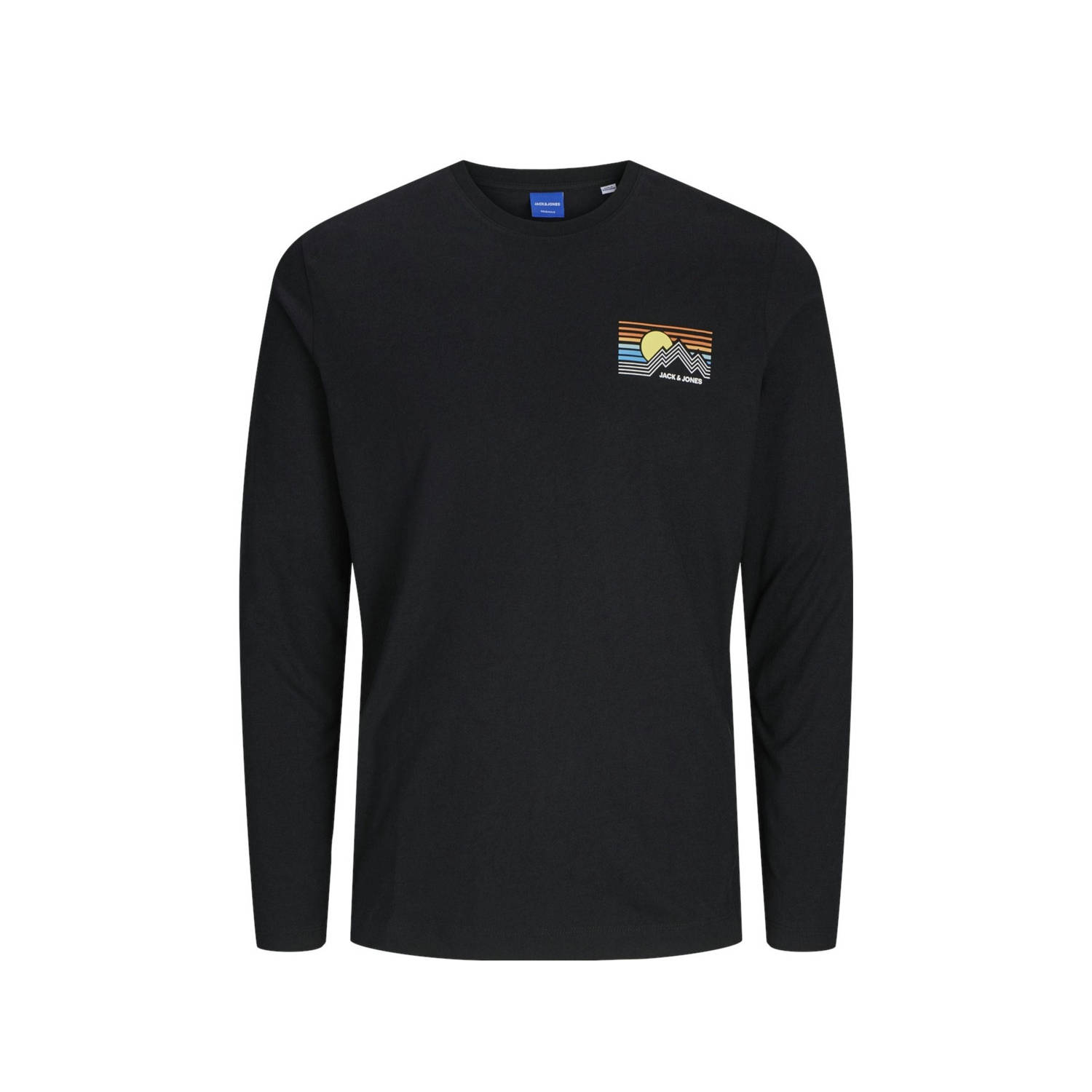 JACK & JONES ORIGINALS T-shirt JOREXPLORER met backprint zwart