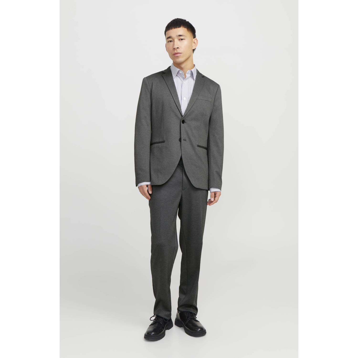 JACK & JONES PREMIUM slim fit pantalon JPRJAXON grijs