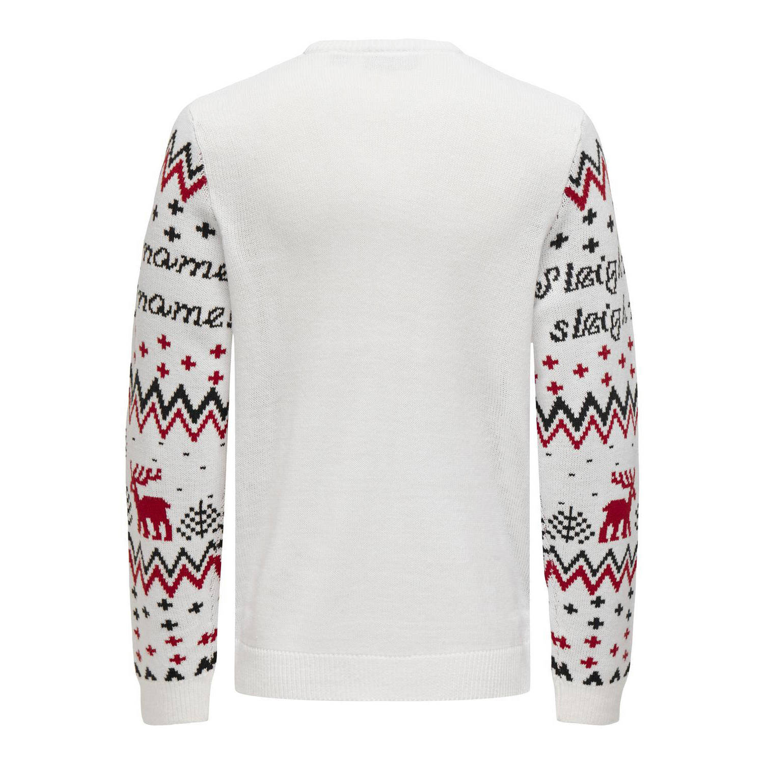 ONLY & SONS kersttrui wit