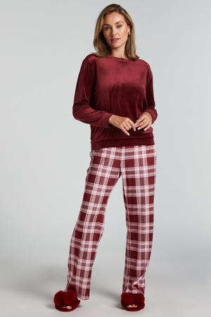 fluwelen pyjama donkerrood