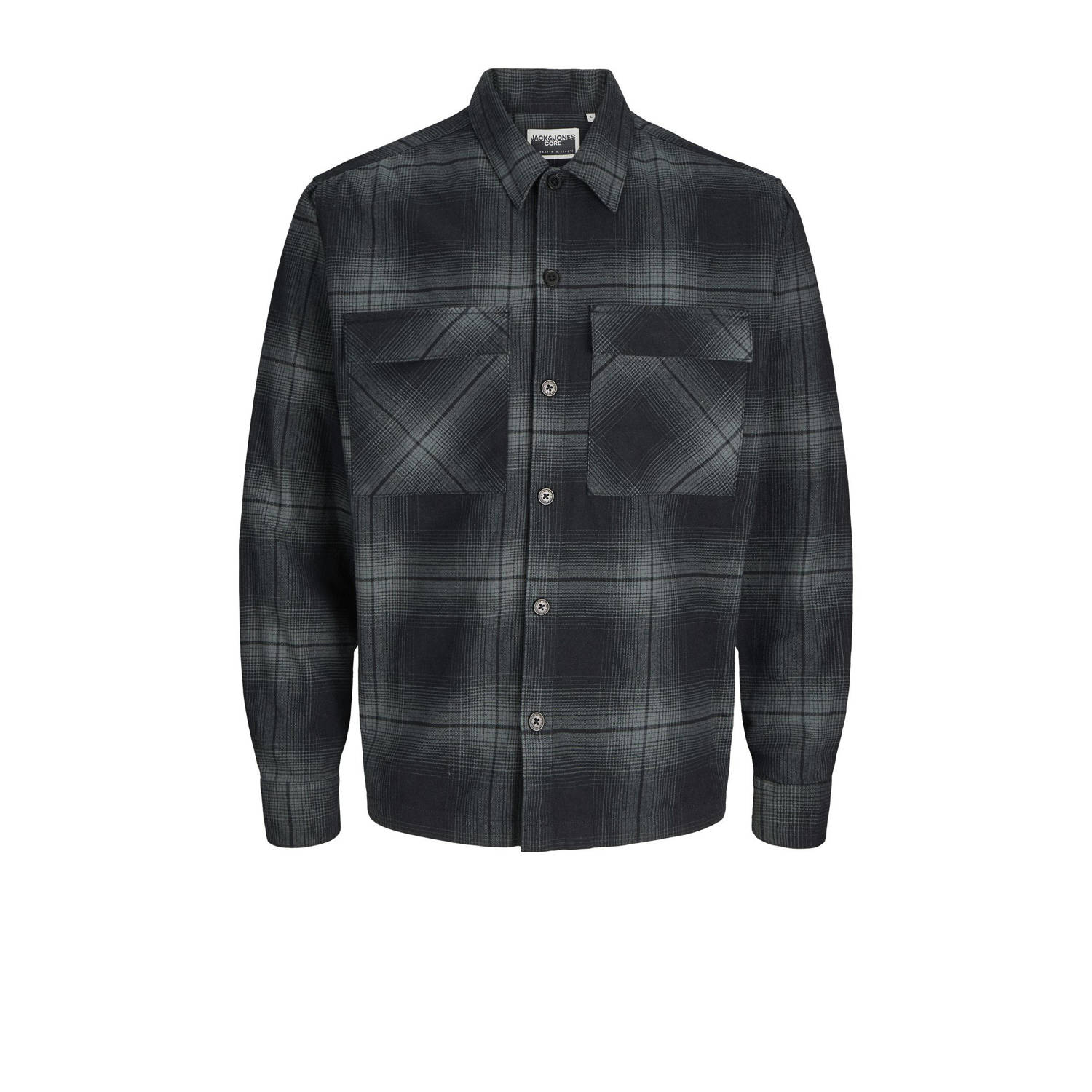 JACK & JONES PLUS SIZE casual overhemd grijs