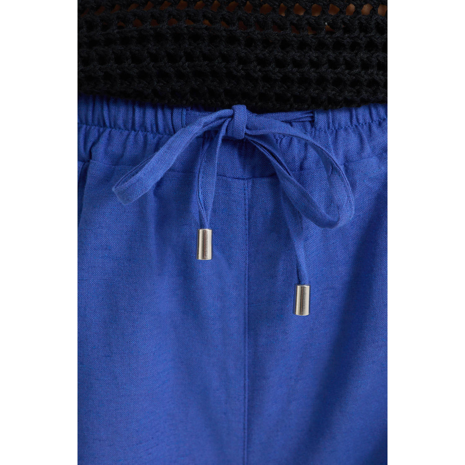 anytime linnen korte broek blauw