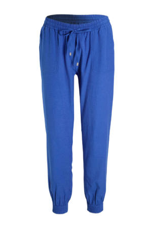 jogger met linnen blauw