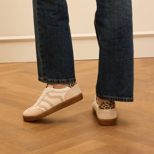 No Stress leren sneakers wit/beige afbeelding