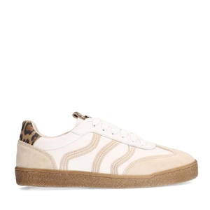 leren sneakers wit/beige