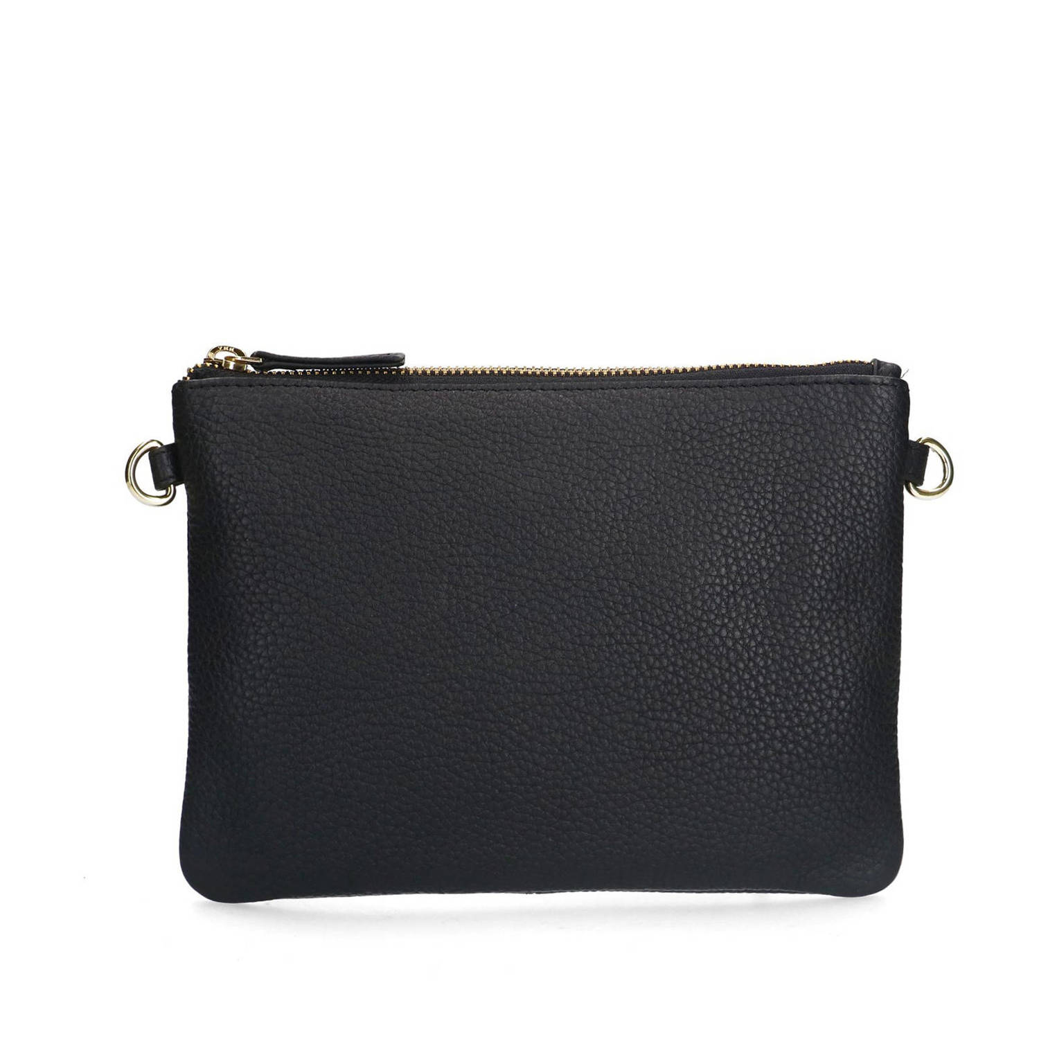 Manfield leren crossbody tas zwart