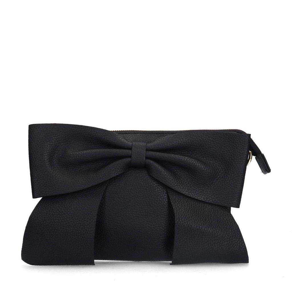 Manfield leren crossbody tas zwart