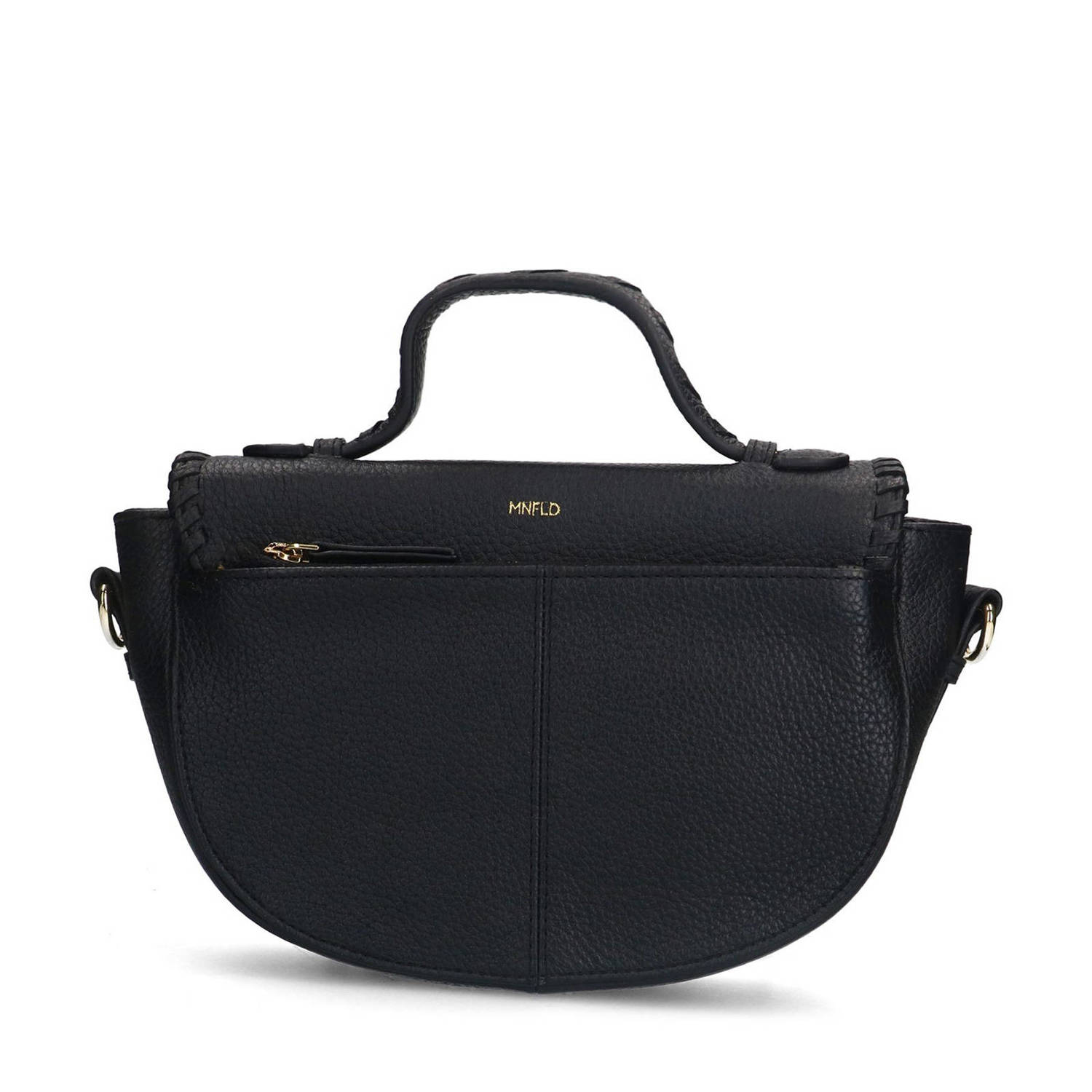 Manfield leren crossbody tas zwart