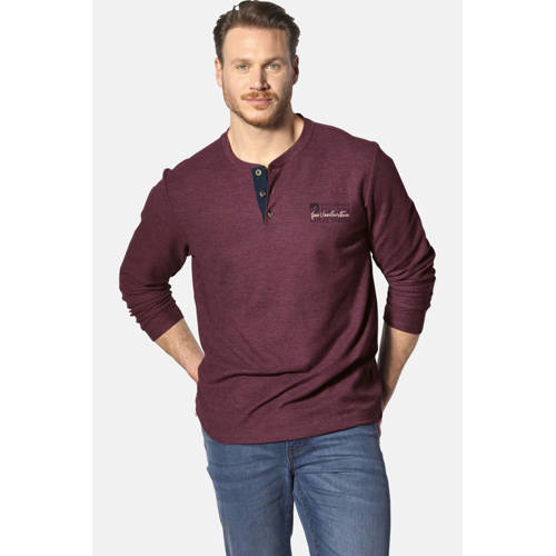 Jan Vanderstorm longsleeve IVOR Plus Size met printopdruk en textuur afbeelding